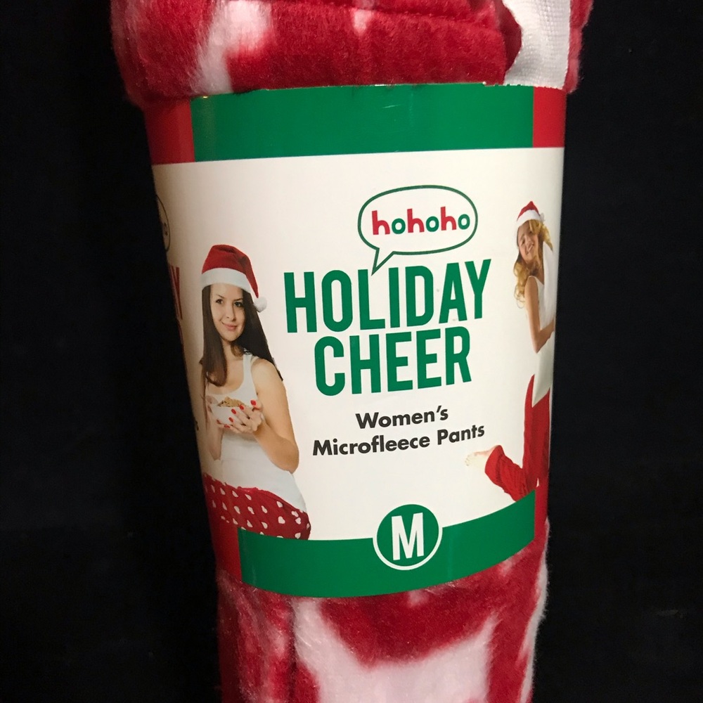 Christmas Pajama Pants Medium PJs Red Christmas Trees Deer Snowflakes New - Picture 4 of 10